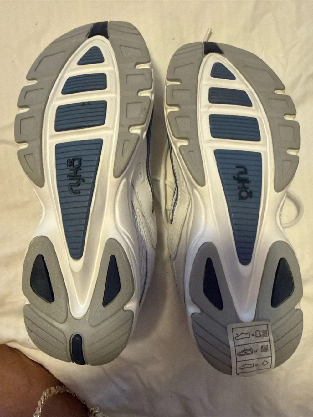 Ryka White and Light Blue Women's Athletic Sneakers